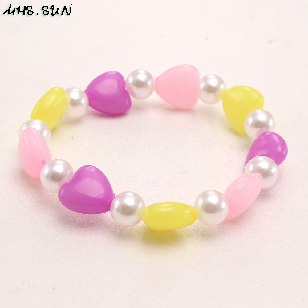 Wholesale Colorful Acrylic Pearl Children's Beaded Bracelet ACC-BT-NiJia003