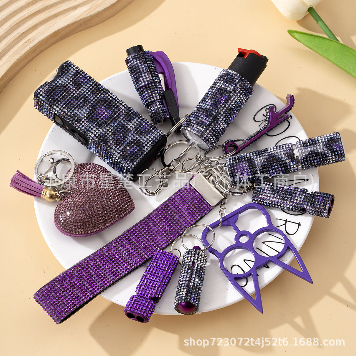 Wholesale Outdoor DIY Keychain 11-piece Set Jewelry Accessories Bottle Convenient Keychain Pendant ACCVIP-KC-ZhiYa020