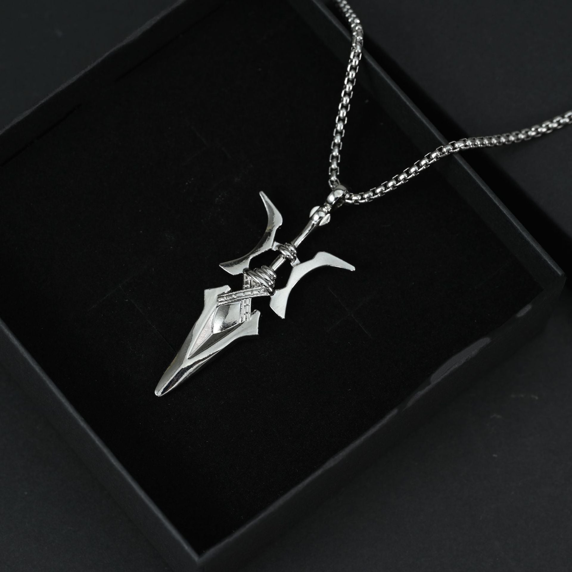 Wholesale Zinc Alloy Fangtian Halberd Pendant Necklace Ancient Chinese Hip Hop Style Fashion Jewelry Gift For Resale