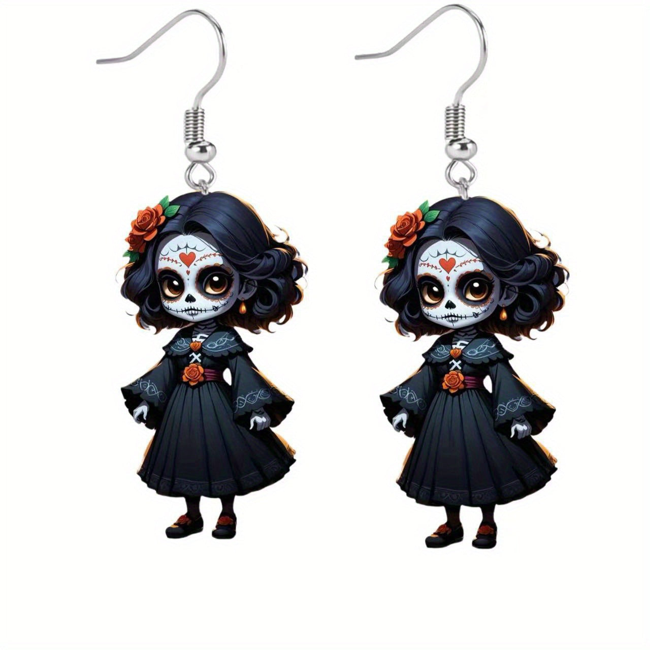 Wholesale   Personality Doll Acrylic Flat Earrings