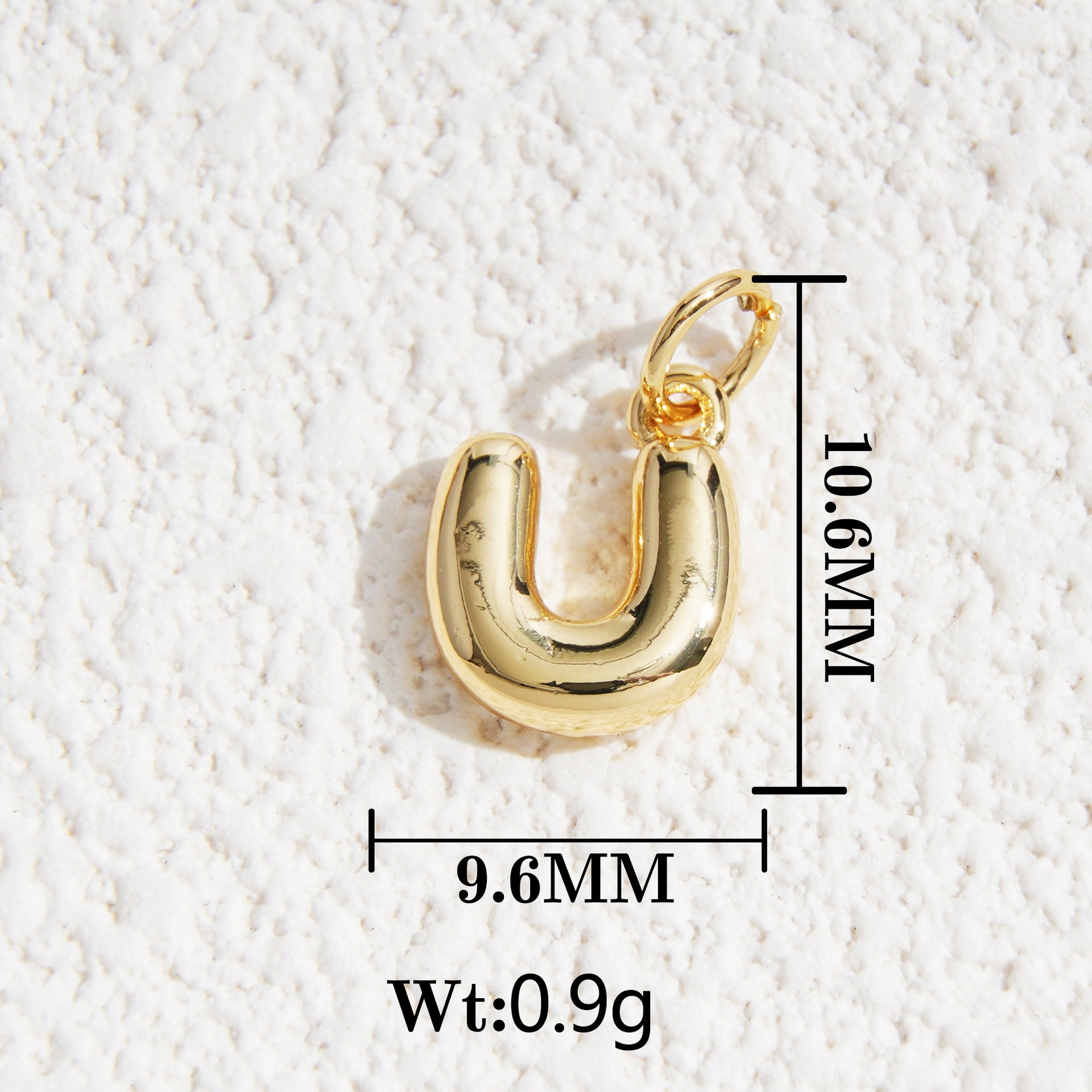 Wholesale5pcs DIY Copper Jewelry Charms— Gold-Tone Letter Series
