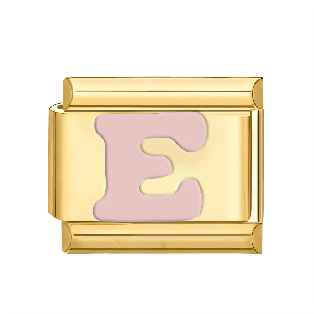 Wholesale ltalian Charms DlY Composable Bracelet Letter Module Stainless Steel DlY Bracelet