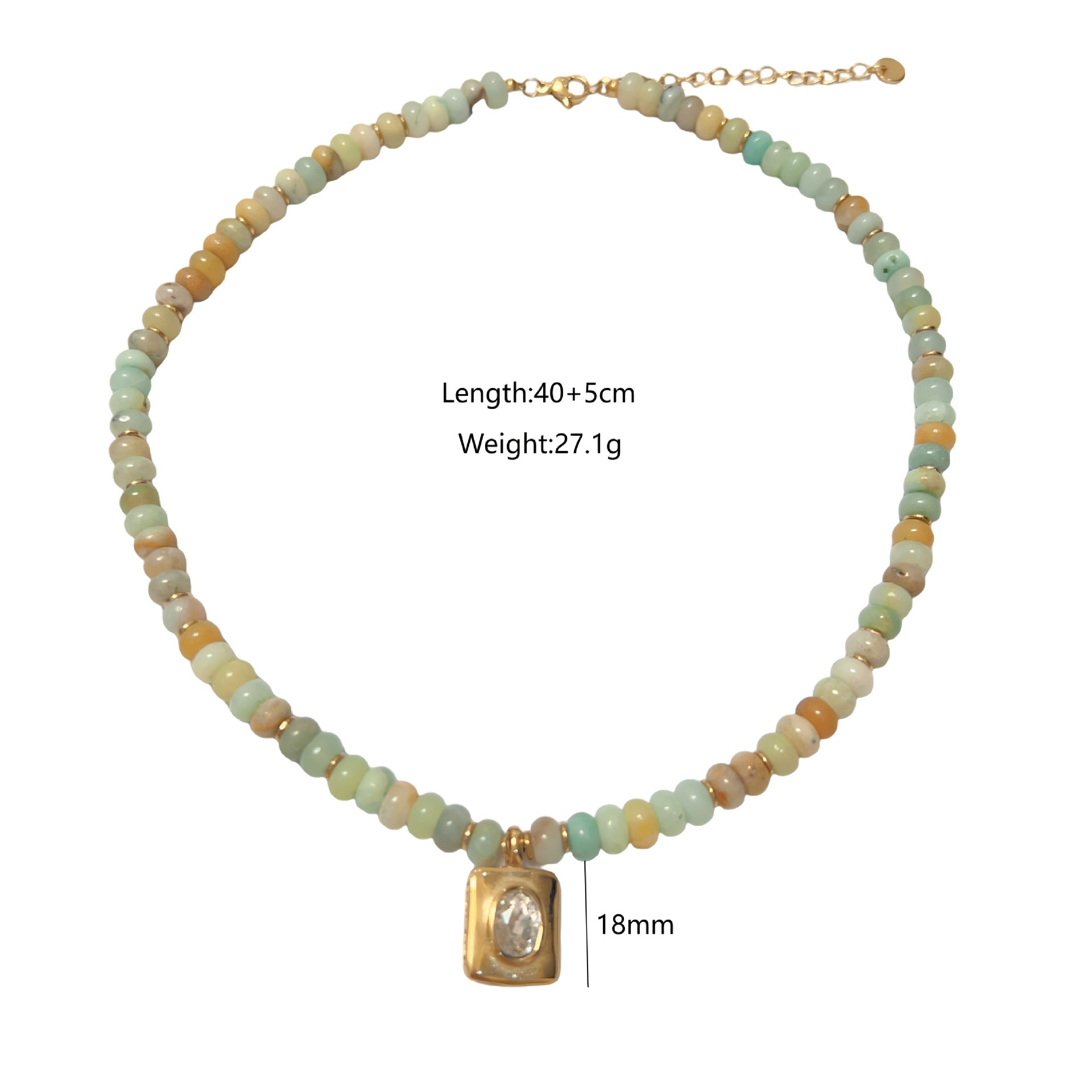 Wholesale Stainless steel Natural Stone Colorful Beaded Necklace