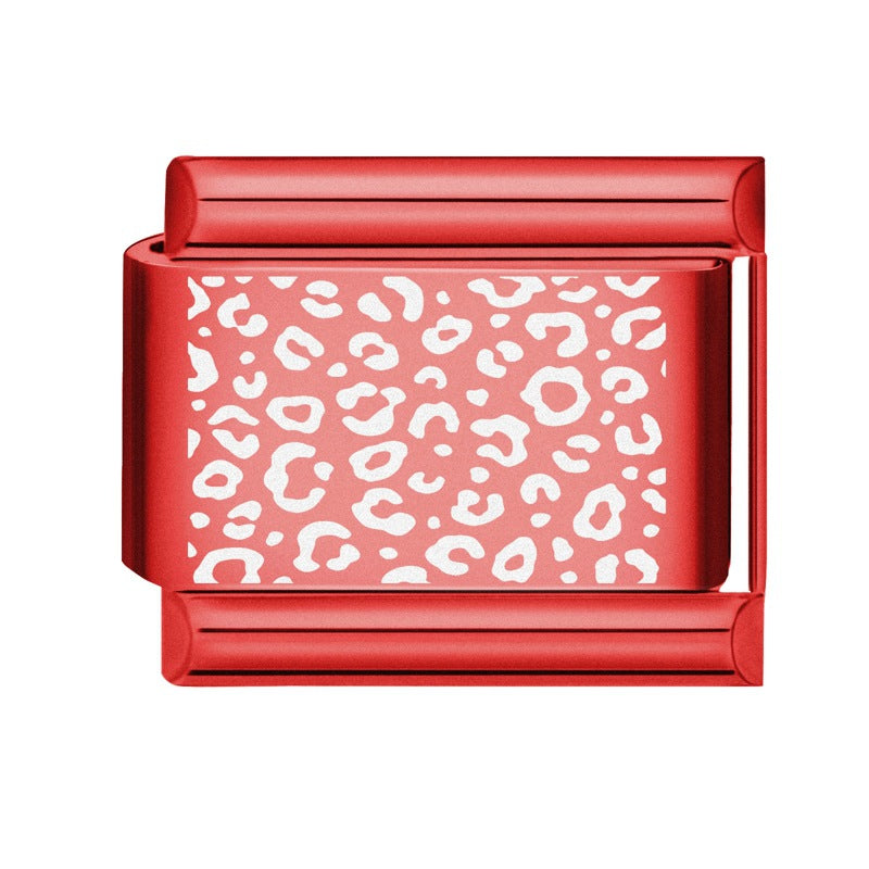 Wholesale Italian Charm Bracelet 9mm DIY Splicing Red Background Stainless Steel Composable Bracelet