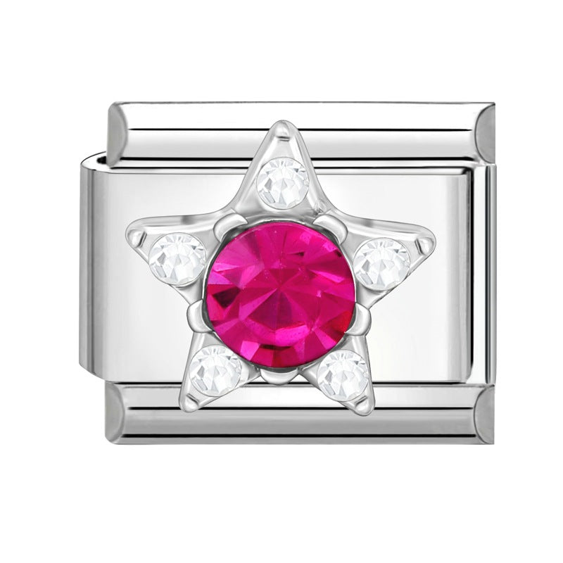 Wholesale Italian Charm Bracelet 9mm DIY Splicing Diamond Pendant Stainless Steel Composable Bracelet