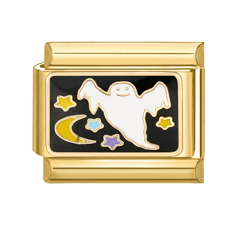 Wholesale Italian charm bracelet 9 facial mask DIY splicing removable stainless steel com posable bracelet