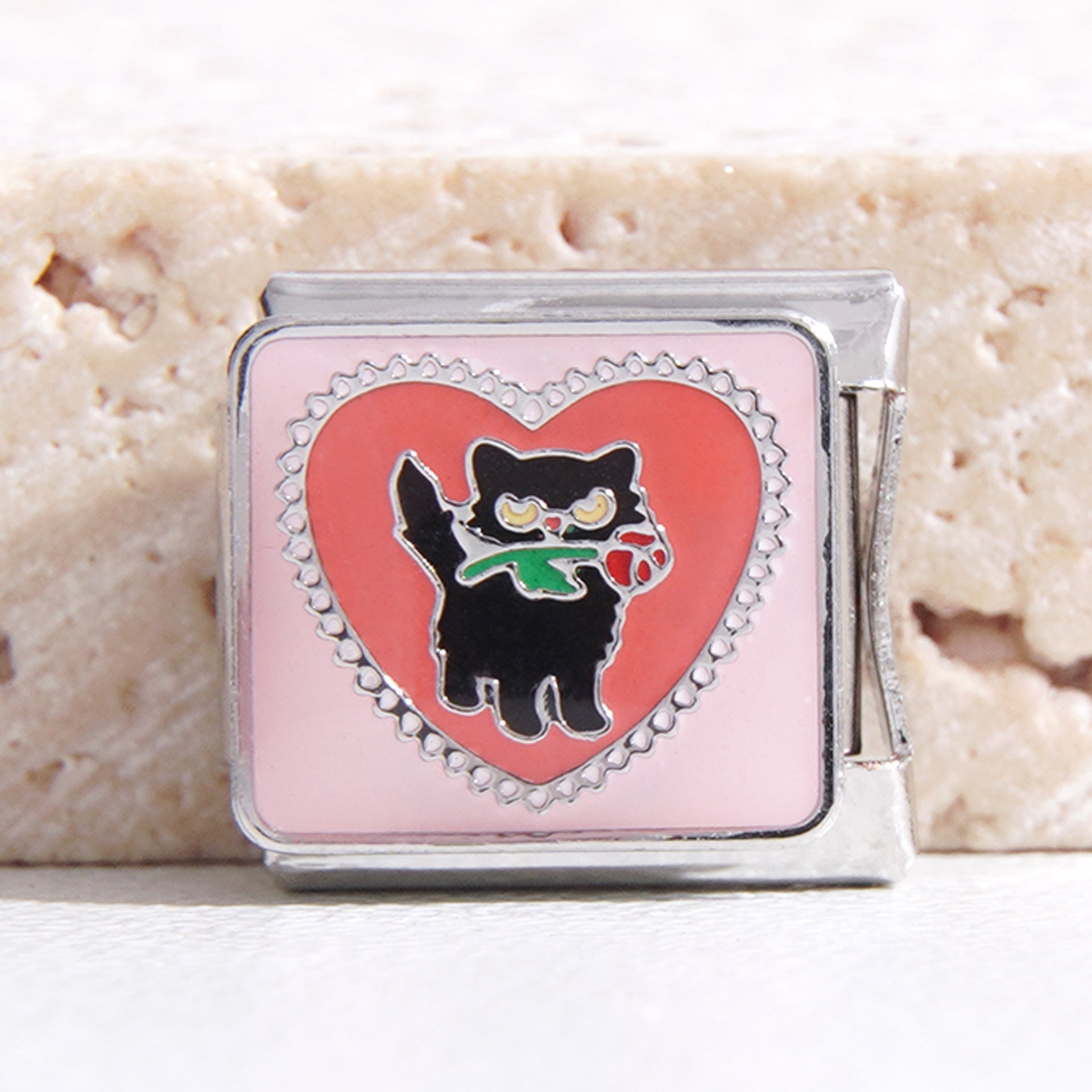 Wholesale Italian Charm Bracelet 9mm DIY Splicing Removable Cartoon Cat Stainless Steel Composable Bracelet