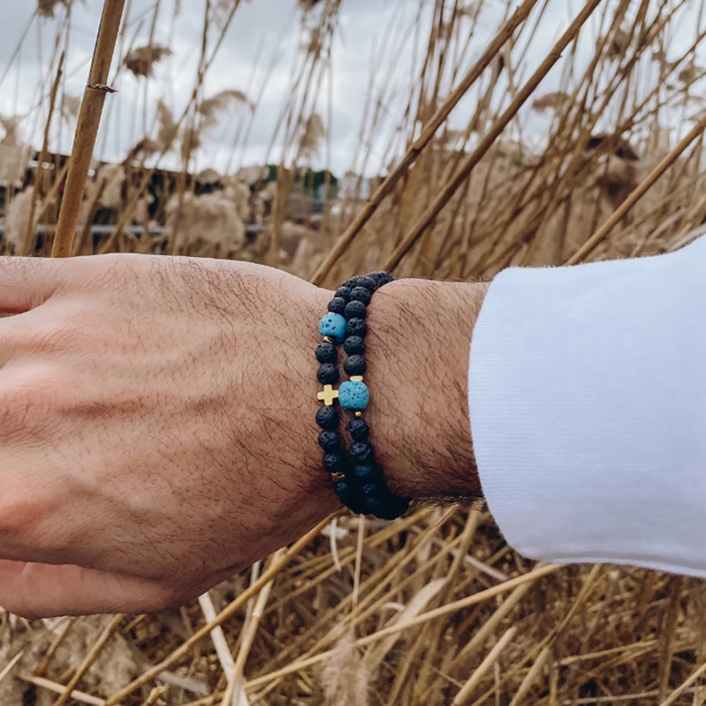 Set di braccialetti lunghi in rame satinato nero all'ingrosso con disco volante con sfere di diamanti in zirconio