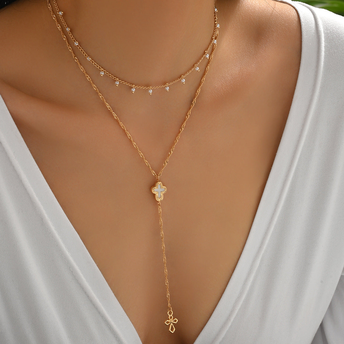 Wholesale hollow cross pendant necklace