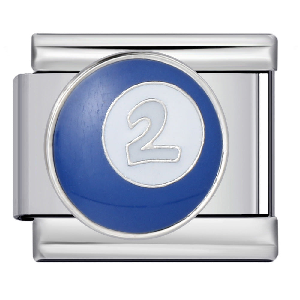 Wholesale 1-15 Color Billiards Italian Module Charms Welding Pattern Oil Drop Splicing Charms