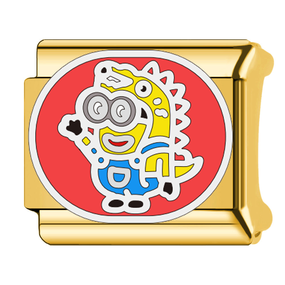 Wholesale Italian Charm Bracelet 9mm DIY  cartoon zodiac Minions elastic Creative Stainless Steel Composable Bracelet