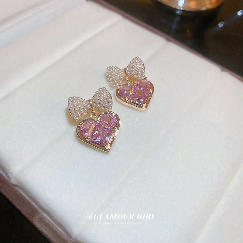 Wholesale Gold Plated Silver Needle Zircon Letter Earrings ACC-ES-BY002