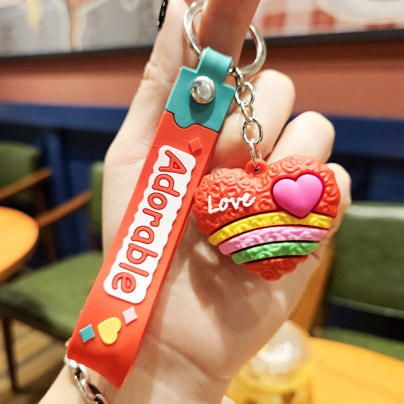 Wholesale Cartoon Heart PVC Soft Glue Keychains Cute Keychain ACC-KC-YiZhuo002