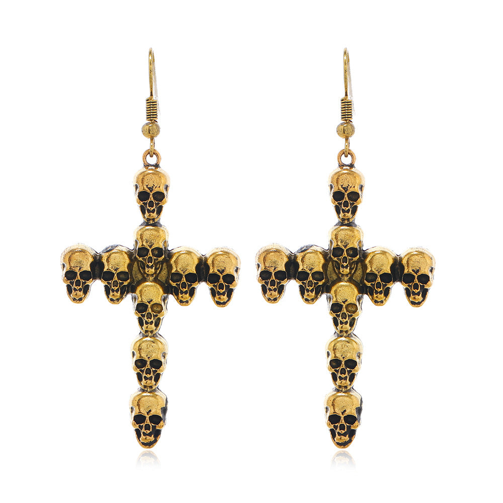 Wholesale Skull Cross Alloy Earrings  Jewelry Accessory Gift for Women
