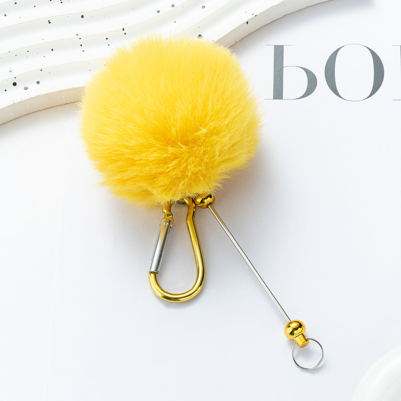 Wholesale DIY Beaded Pom Pom Keychain ACC-KC-HuaH015