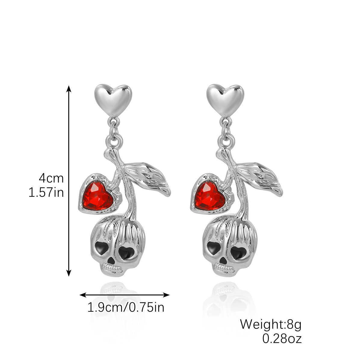 Wholesale  Skull Diablo Earrings  Diamond-encrusted Alloy Halloween Earrings