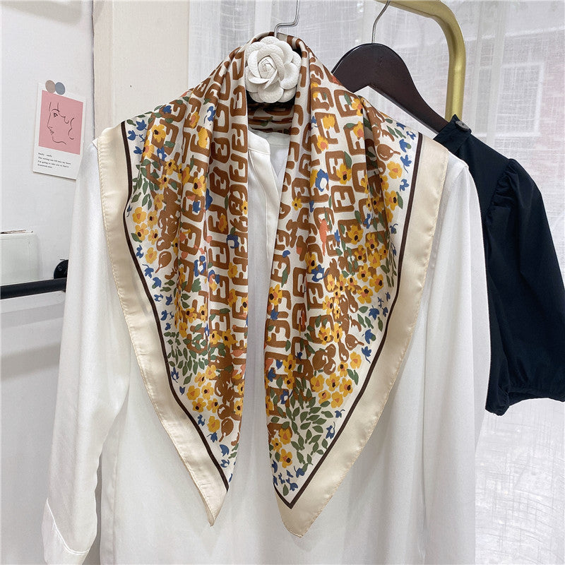 Wholesale Hangzhou Silk Spring Autumn f Women' s Shawl f 70cm Square f Gift Silk