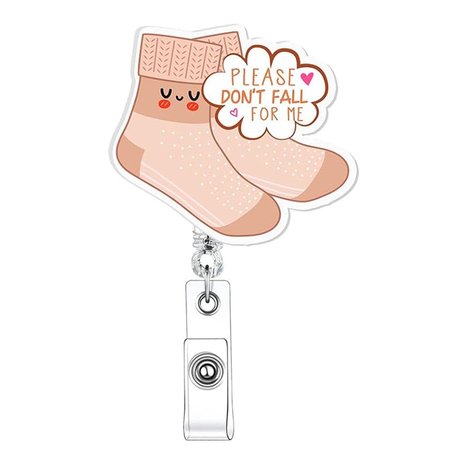 Wholesale Flat Resin Six Color Socks Retractable Rotating Easy Pull Badge Keychain ACC-KC-QiDing020