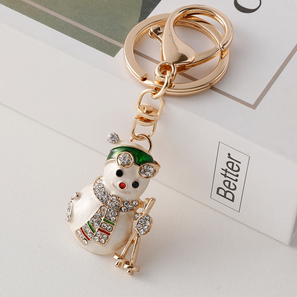 Wholesale Christmas series  cute Christmas tree dripping metal keychain