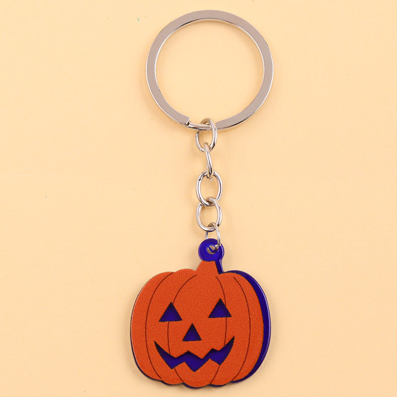Wholesale Halloween series contrast color spider ghost bat acrylic cartoon keychain
