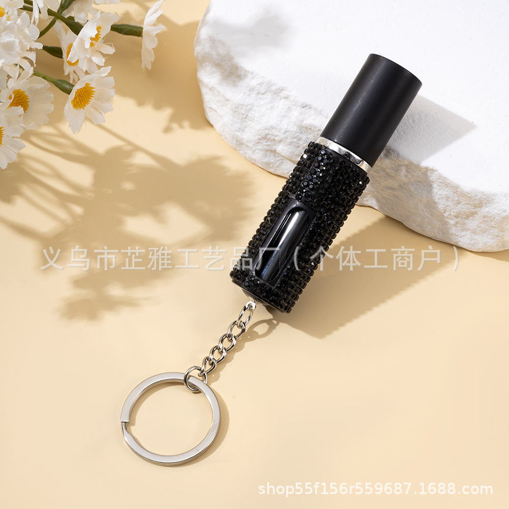 Wholesale 5ml Diamond-encrusted Girl' s Perfume Bottling Keychain Small Portable Keychains Accessories