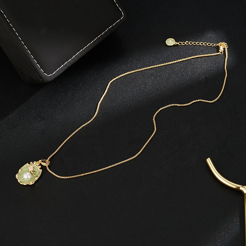 Wholesale Oil painting style natural freshwater beads light luxury high- necklace