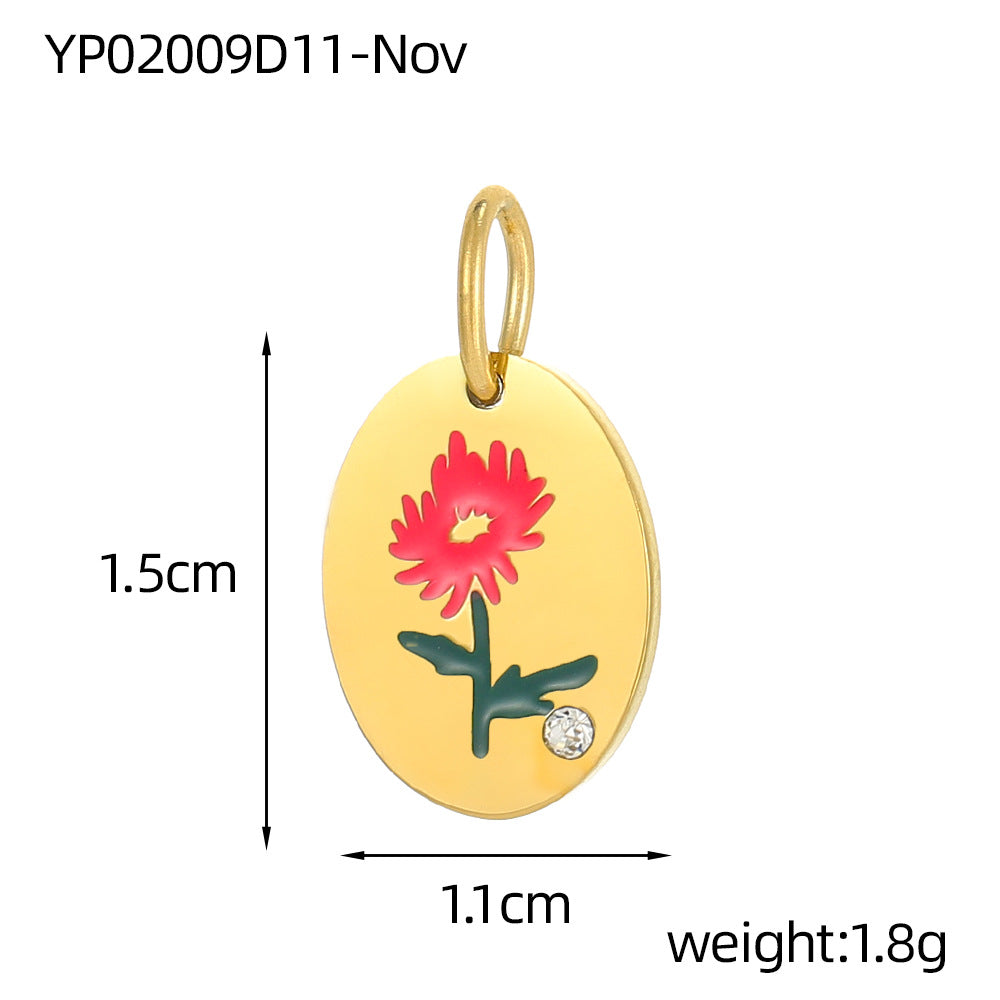 Wholesale Petal stainless steel DIY pendant