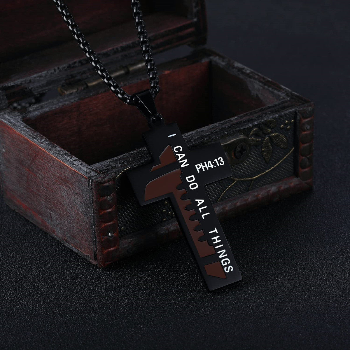 Wholesale  Stainless Steel  Football Cross Drop Oil Pendant Necklace