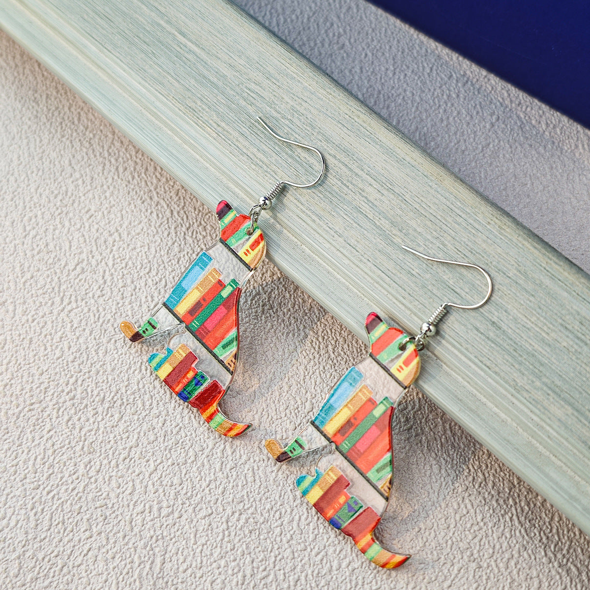 Wholesale Acrylic Teacher's Day Color Puppy Book Creative Earrings