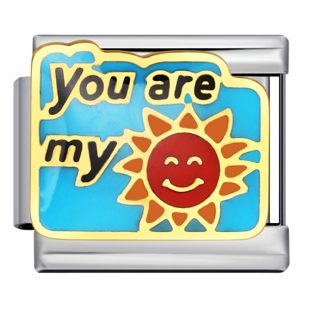 Wholesale Italian modular stainless steel welding dripping oil  DIY bracelet