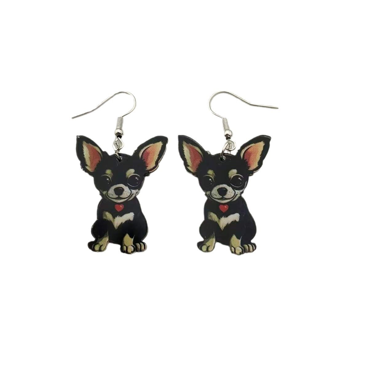 Wholesale Puppy 2D Acrylic Earrings Cute Love Small Animal Loving Earrings