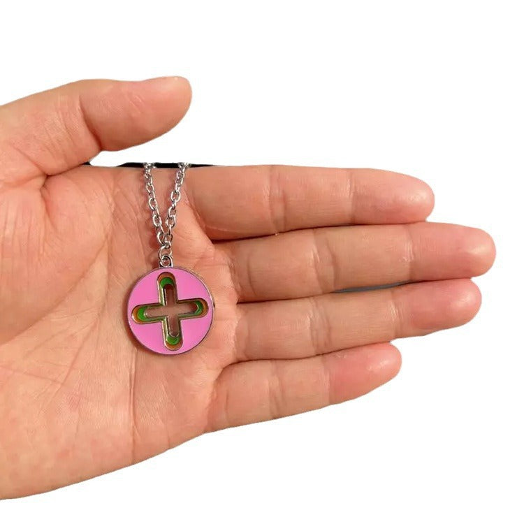 Wholesale Stainless Steel Cross Colorful Pendant Necklace