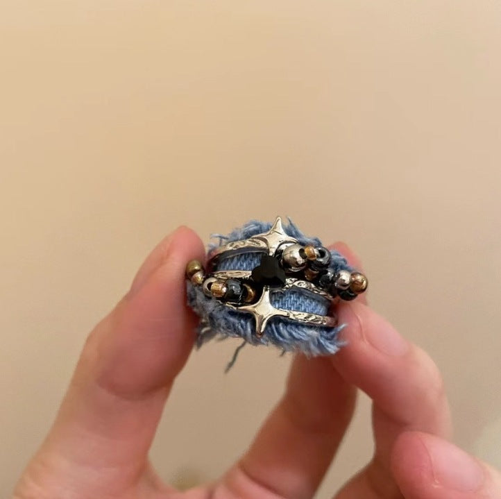 Wholesale  Four Mans Star Ring Love Opening Personality Ring