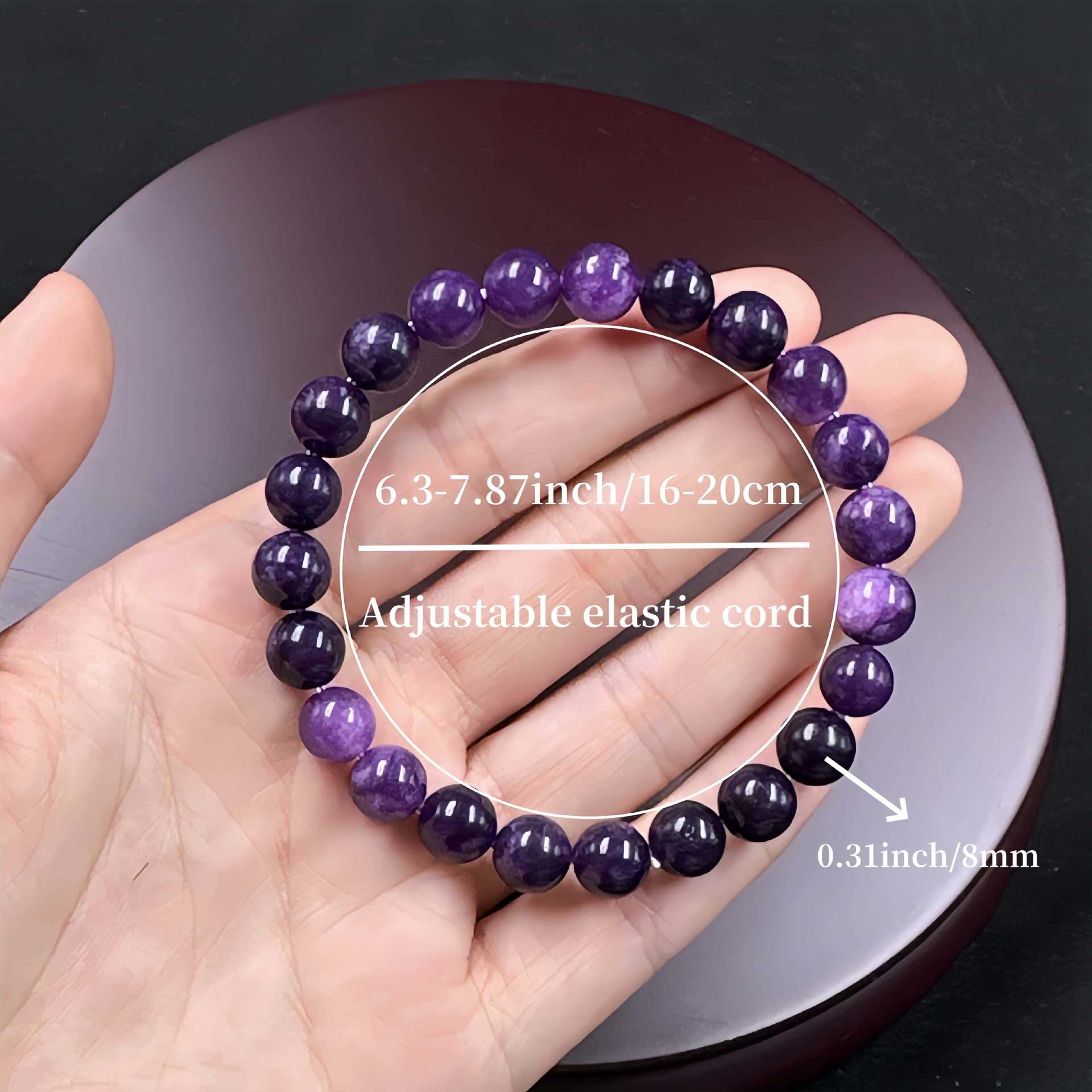 Wholesale Purple Dragon Stone Adjustable Elastic Cord Bracelet