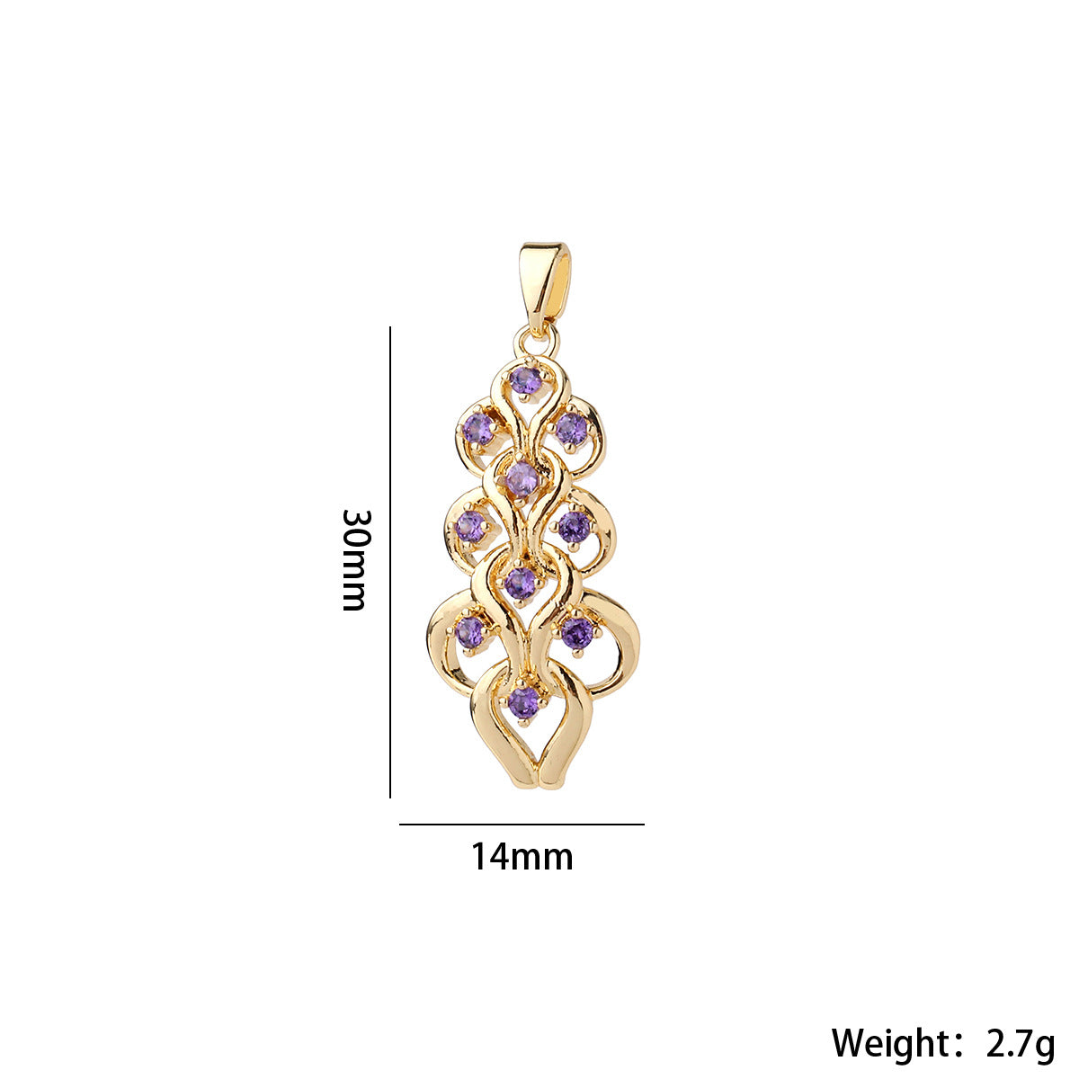 Wholesale Chic Flower Brass Pendant Gold Plated Zircon Necklace Accessory Elegant Women S Collarbone Chain Jewelry Gift