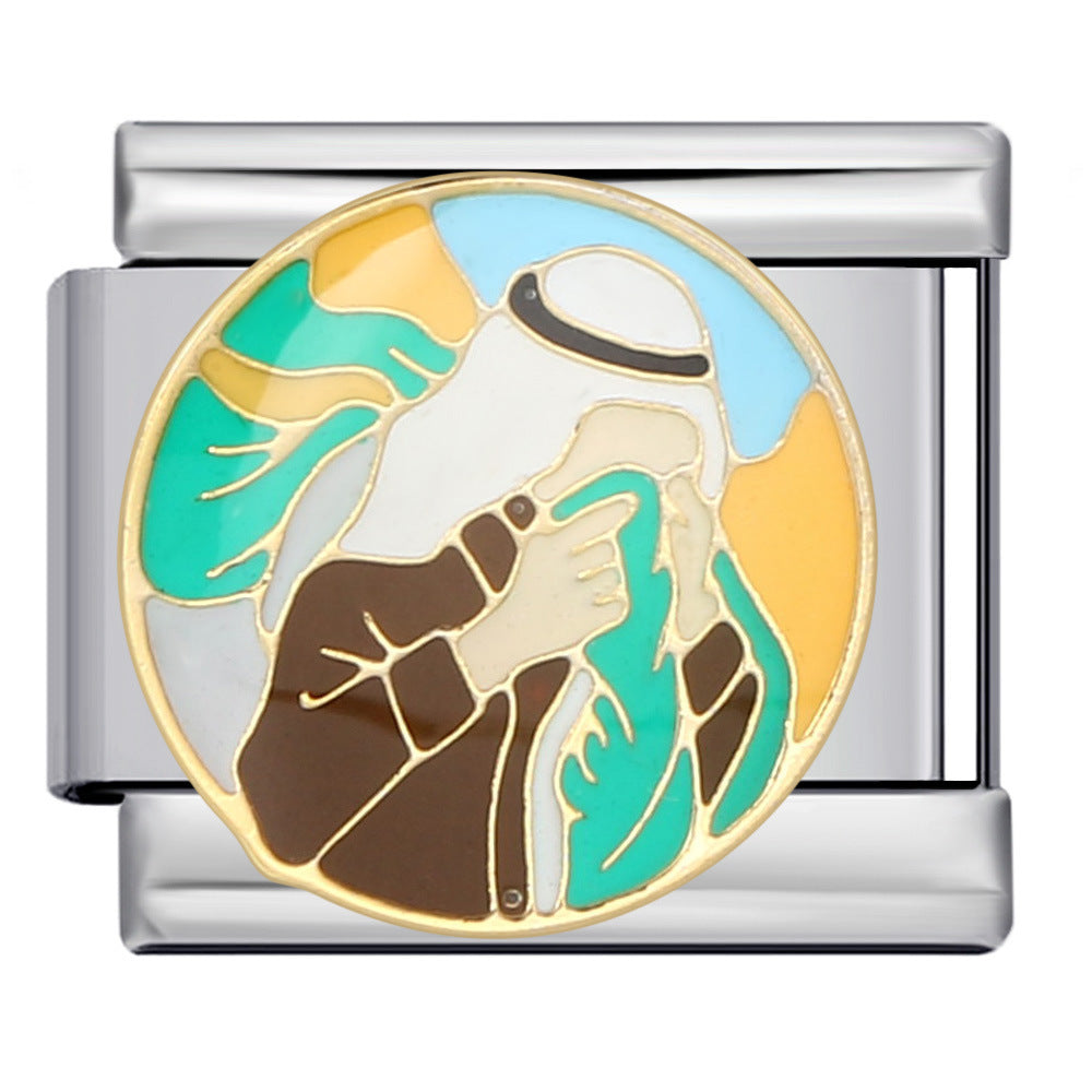 Wholesale Italian Charm Bracelet 9mm DIY Splicing Removable Arabic Culture Stainless Steel Composable Bracelet