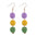 Wholesale carnival handmade braided earrings purple yellow green tricolor beaded long earrings