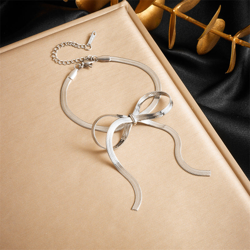 Wholesale Gold Plated Stainless Steel Bow Bracelets ACC-BT-QianYue003