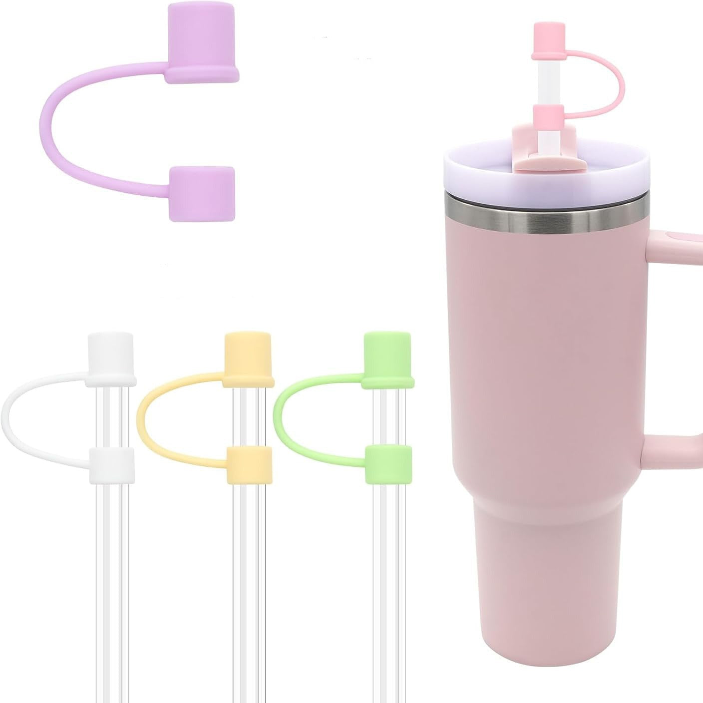 Wholesale Random 100pcs 10mm PVC Soft Straw Tube Cap