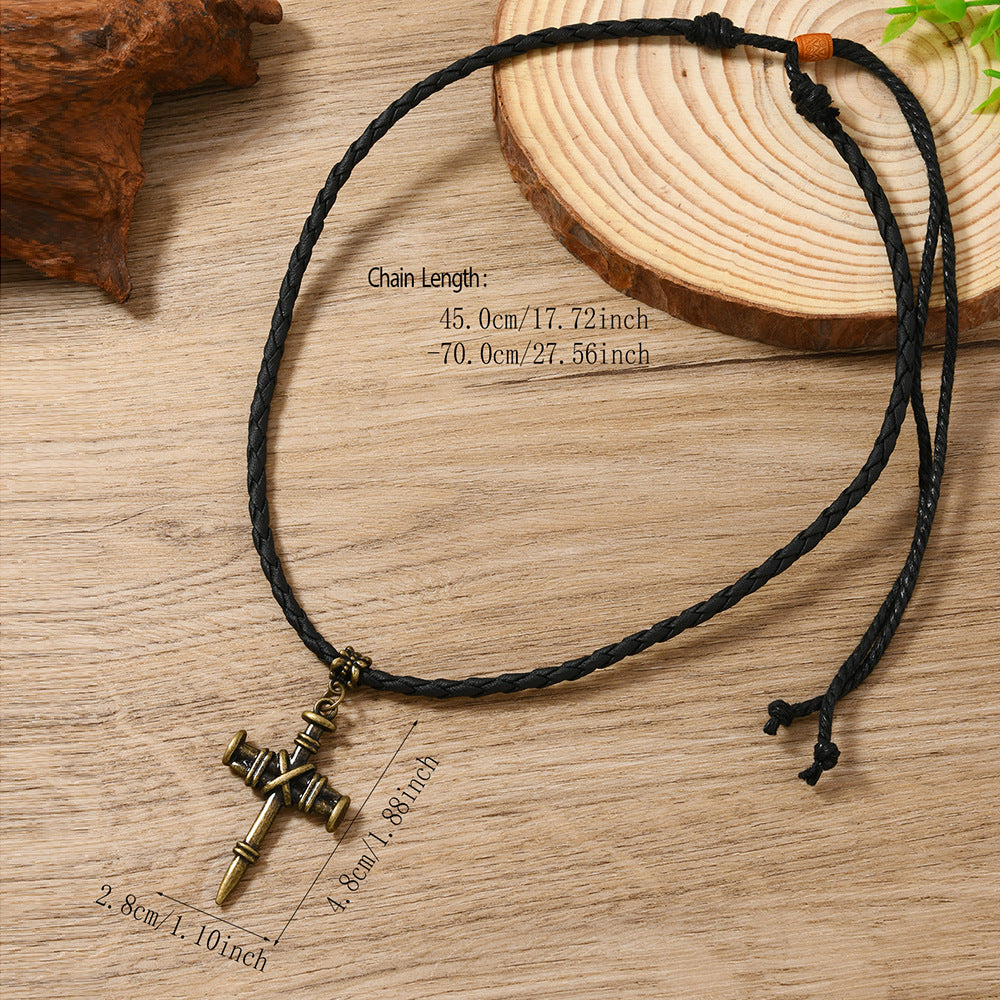 Wholesale Artificial leather woven cross sweater chain