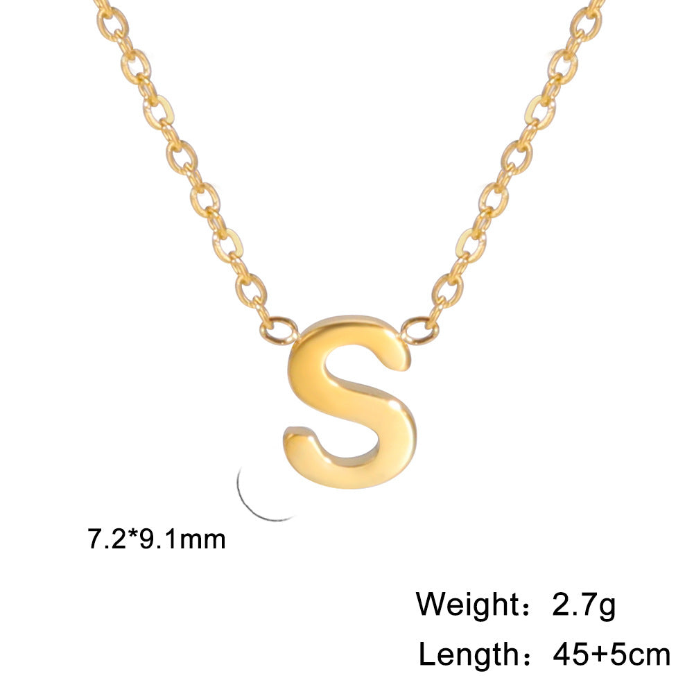 Wholesale Letter Gold 18k Real Gold Electroplated Stainless Steel Necklace