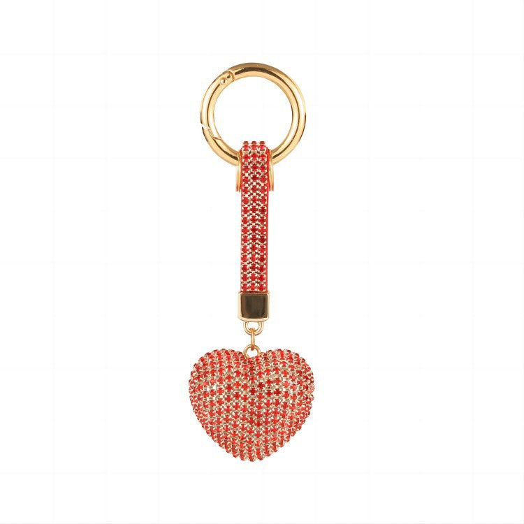 Wholesale Colorful Rhinestone Heart Shape Keychain Rhinestone Keychain Lanyard Keychain ACC-KC-ShuoT012