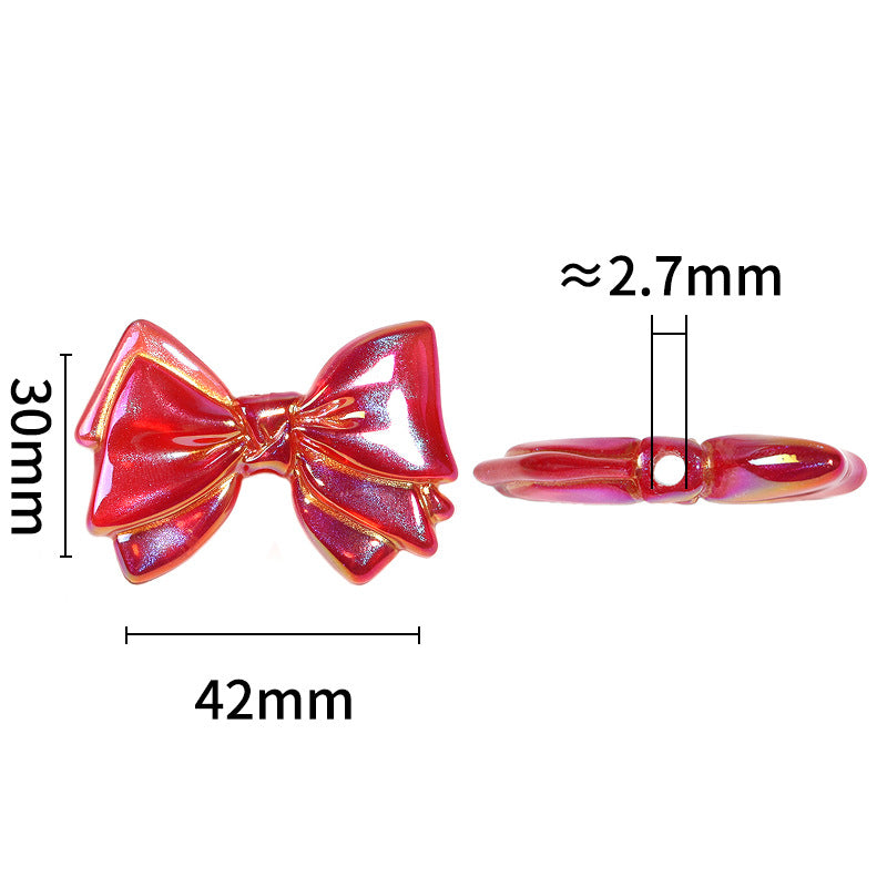 Wholesale 50pcs Acrylic Fine Glitter Gilded Bow Beaded Diy Jewelry Accessories ACC-BDS-BLG124