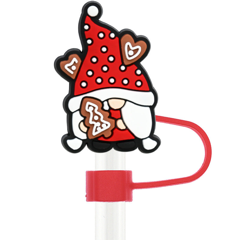 Wholesale Random 100pcs Christmas 10mm PVC Soft Straw Tube Cap ACC-SCR-RYY077