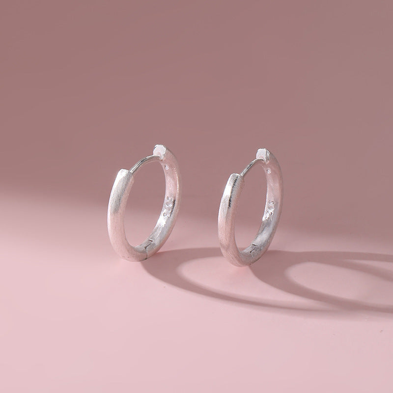 Wholesale 925 Sterling Silver Round Silk Plain Ring Earrings