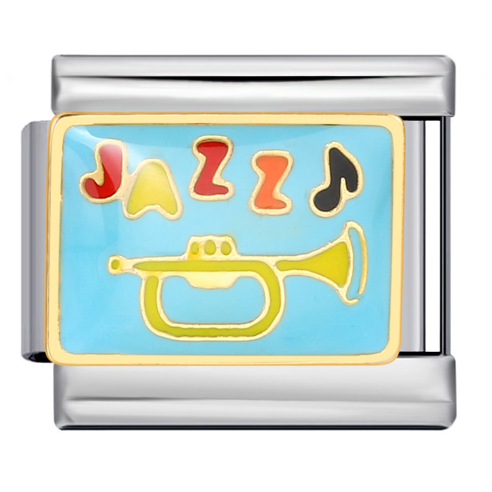 Wholesale Italian modularMusic Lover Series Stainless Steel Bracelet