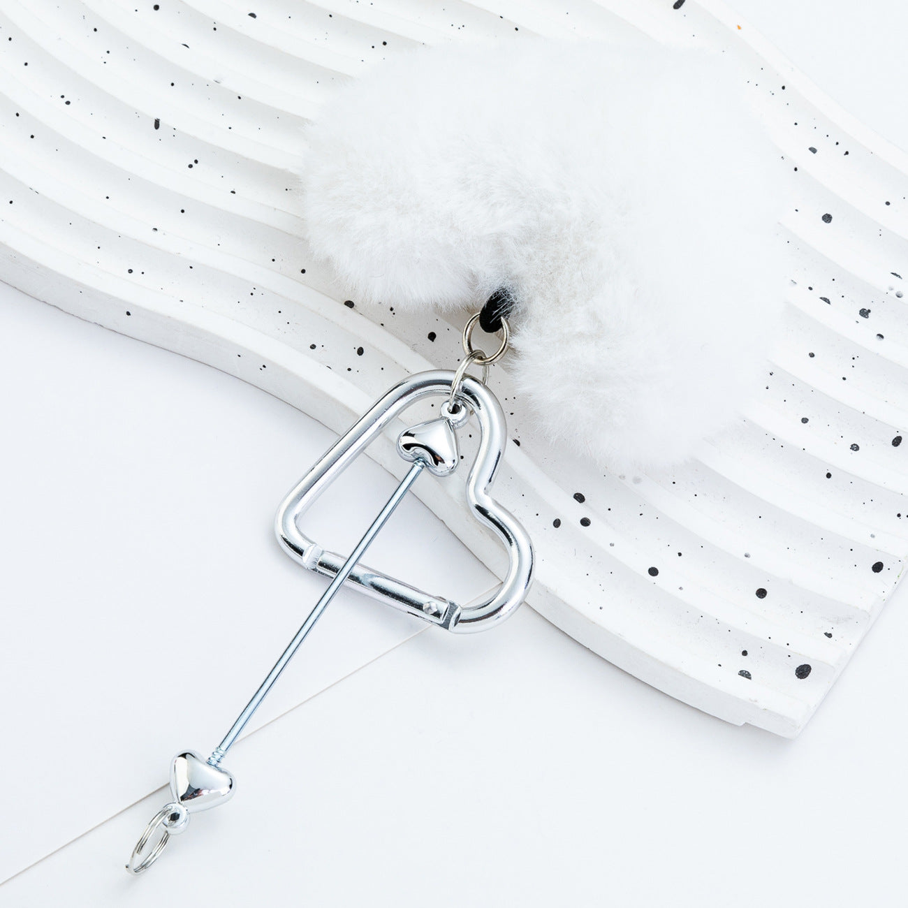 Wholesale Heart Carabiner Plush Pendant Keychains