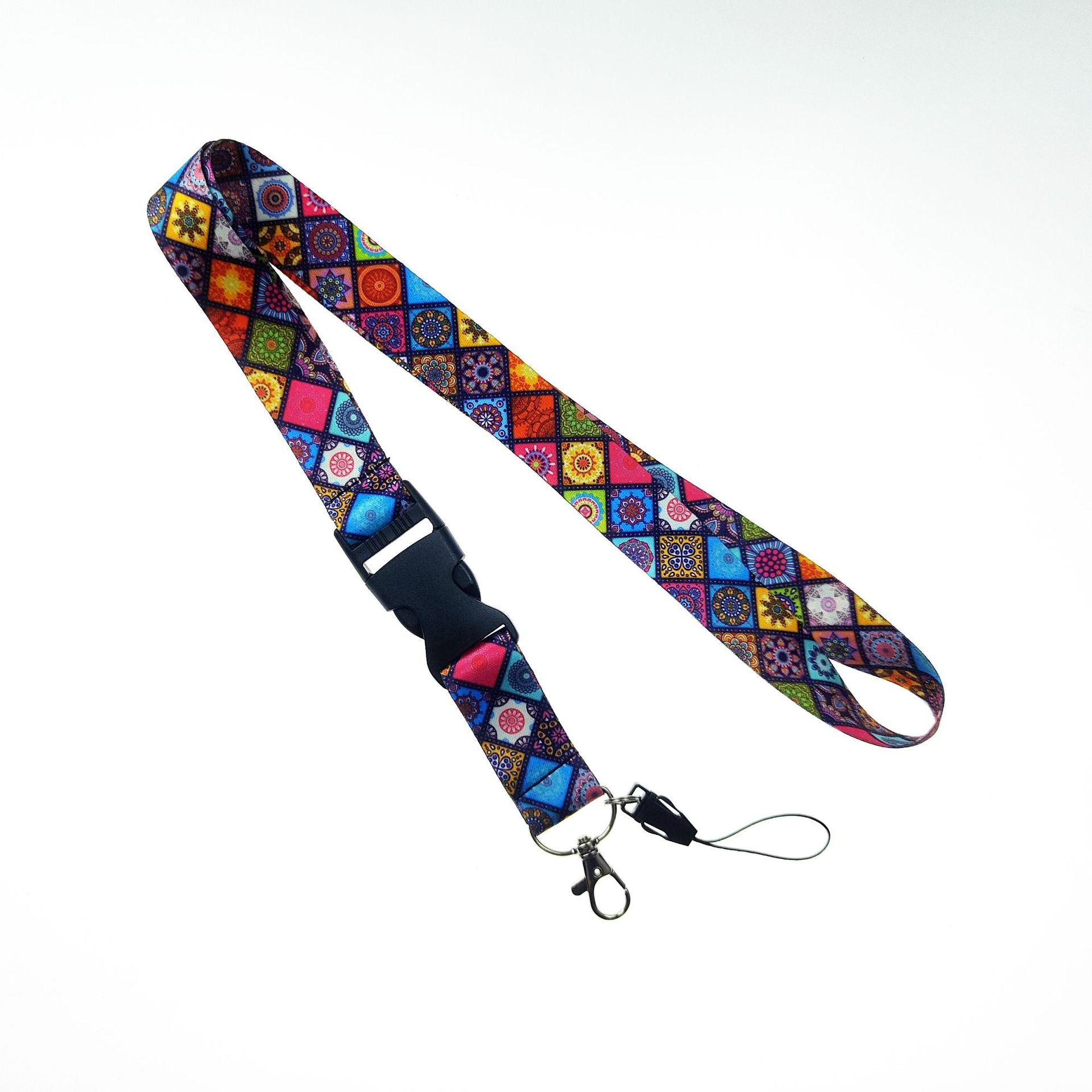 Wholesale Geometric Pattern Cell Phone Lanyard Keychains ACC-KC-Zhans002