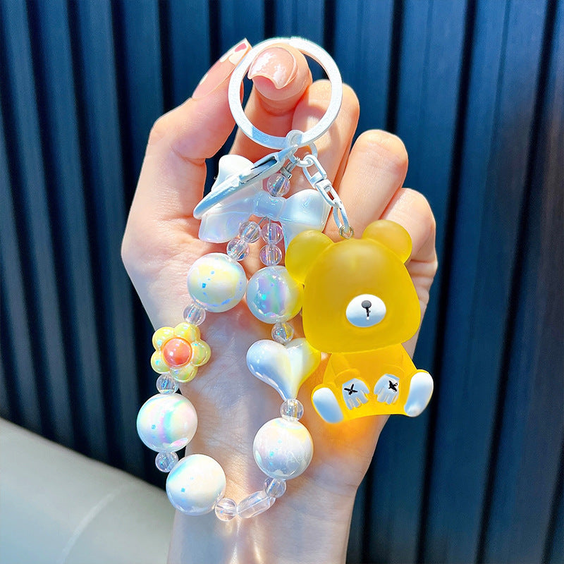 Wholesale Beaded Frosted Bear Keychains ACC-KC-WoAn010