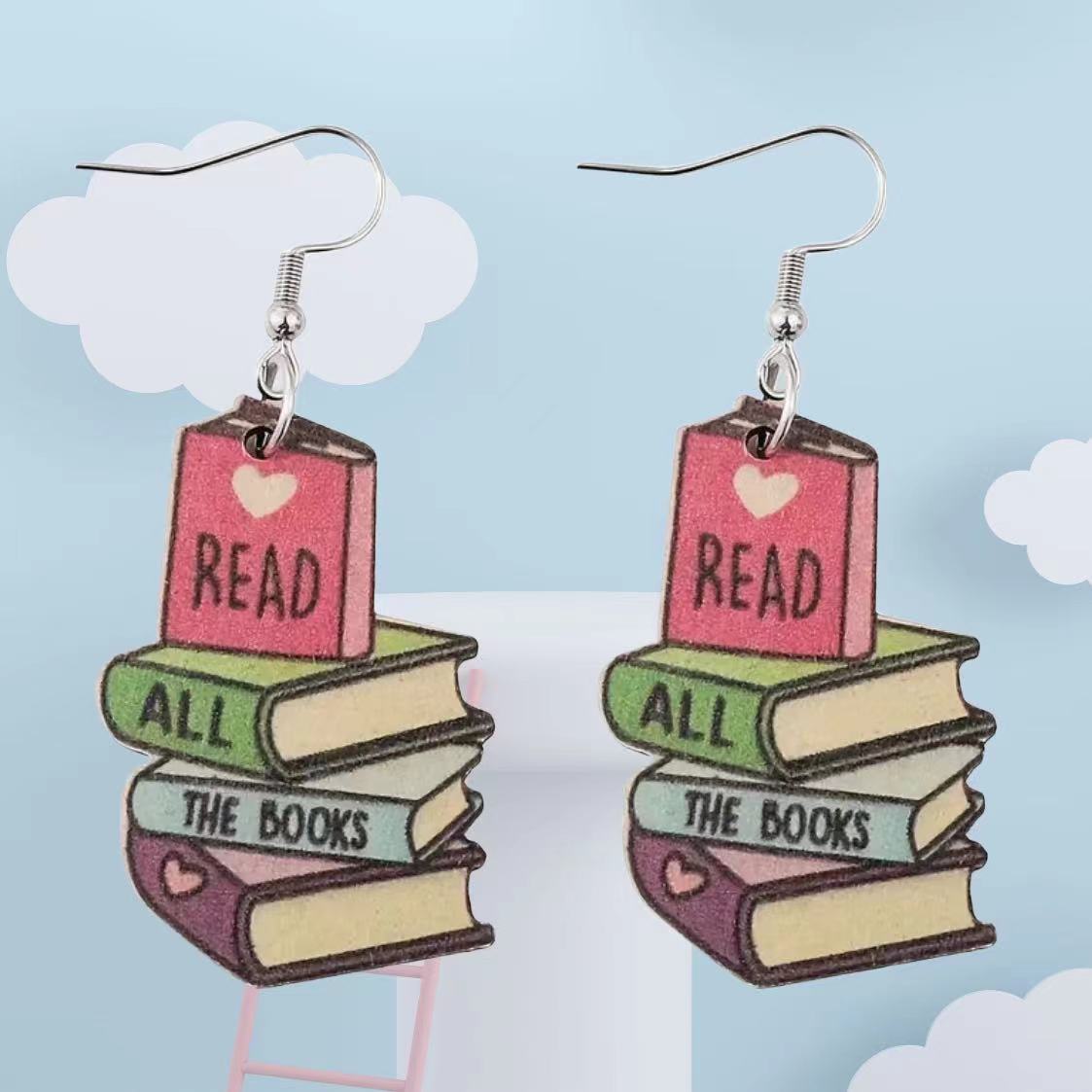 Wholesale Teacher's Day Book Wood Earrings ACC-ES-AnDao027